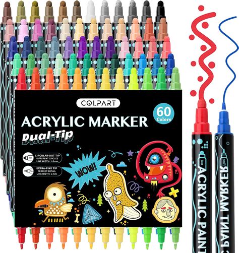 Amazon Com Colpart Colors Dual Tip Acrylic Paint Pens Paint Markers