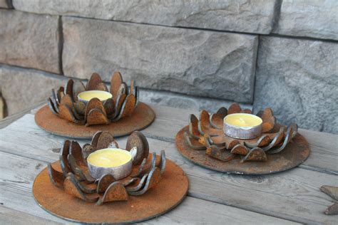 Rustic Candle Holder Metal Lotus Flower Candle Citronella Candle Bug