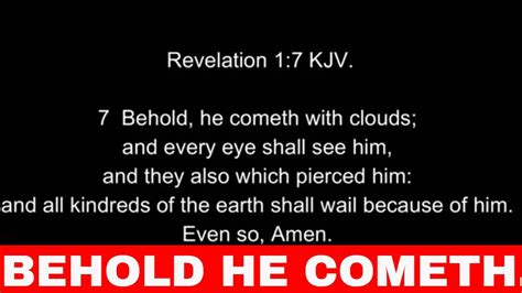 Behold He Cometh With Clouds Every Eye Shall See Him Pastor Paul