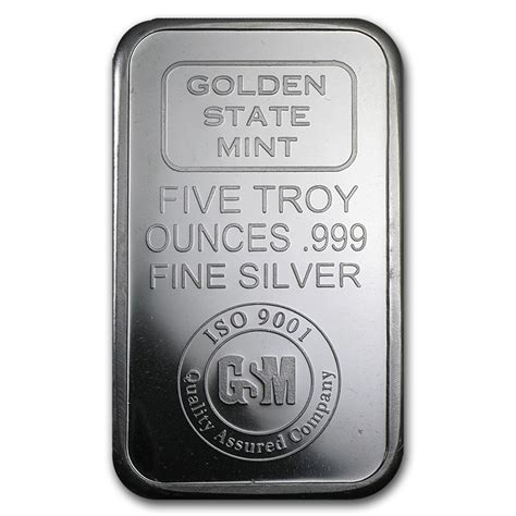Buy 5 Oz Silver Bar Golden State Mint Iso Apmex