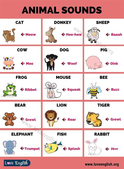 Farm Animals List For Kindergarten