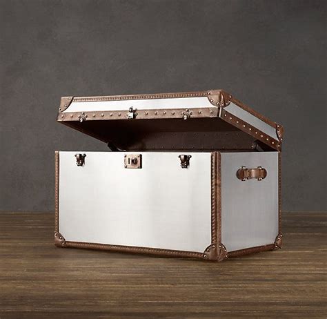 Perfect for storing books, blankets and more. classic vintage | Tall coffee table, Metal trunks, Steamer ...