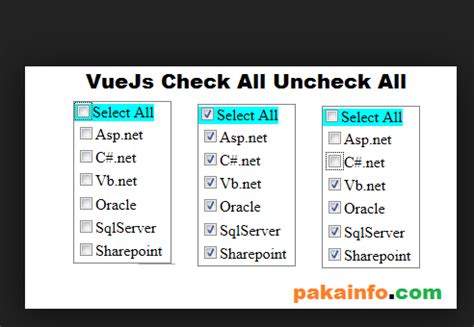 Check Uncheck All Checkboxes With Vue Js Hot Sex Picture