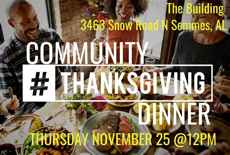 Community Thanksgiving Dinner By The Building City Of Semmes Alabama