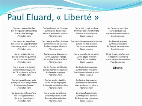 Liberté: le poème d’Eluard, à (re)lire et en devoirs pour vos enfants