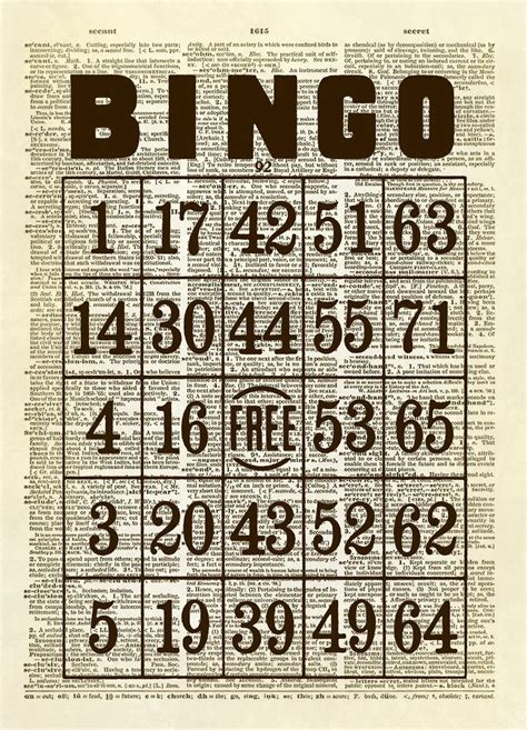 Vintage Bingo Card Green And Blackassemblager On Etsy Printable