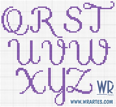 Pesquisando sobre gráfico de alfabeto em ponto cruz ? Blog do Wagner Reis: Alfabeto cursivo e simples de ponto cruz