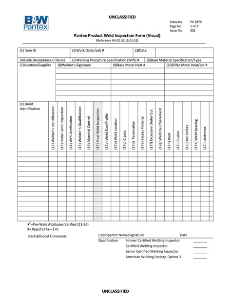 Visual Weld Inspection Forms Fill Out Sign Online Dochub