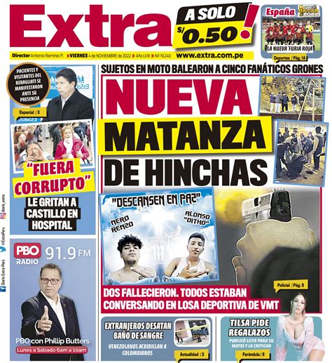 Portada Del DÍa De Extra Diario Extra