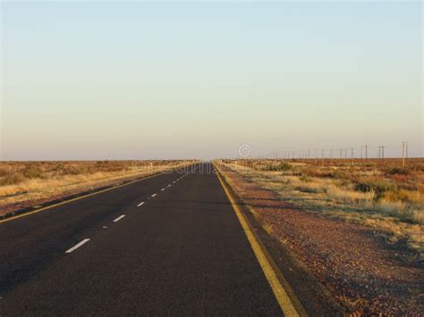 Long Lonely Desert Road Stock Photo Image Of Lonely 80859990