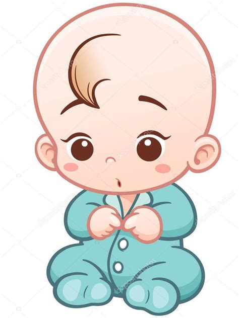 Vector Ilustración De Dibujos Animados Lindo Bebé Con Mono Baby Cartoon