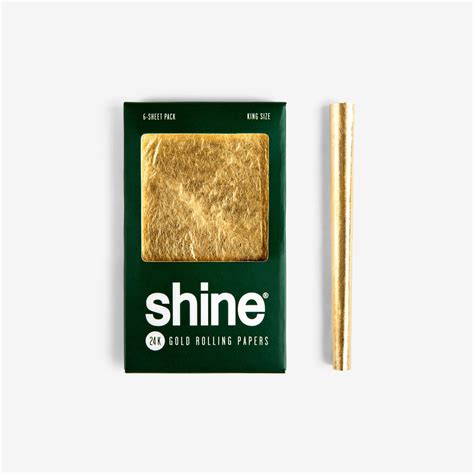 Shine 24k Gold King Size Rolling Papers 6 Sheet Pack Bespoke Post