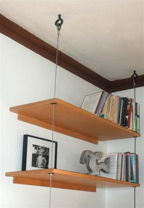 The installation process requires no special skills or knowledge. Suspended Shelves | Hanging shelves, Diy hanging shelves ...