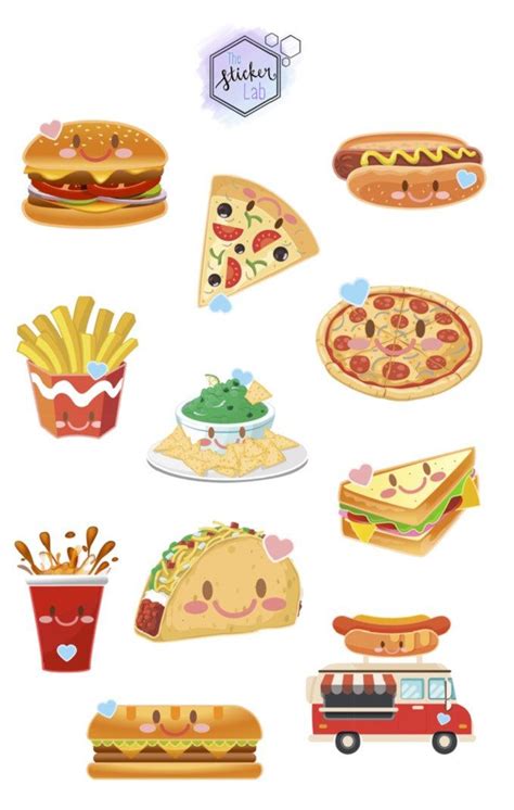 Custom Fast Food Sticker Pack Meal Stickers Cute Stationery Etsy