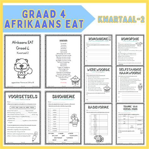 Graad Afrikaans EAT Kwartaal Werkboekie Teacha