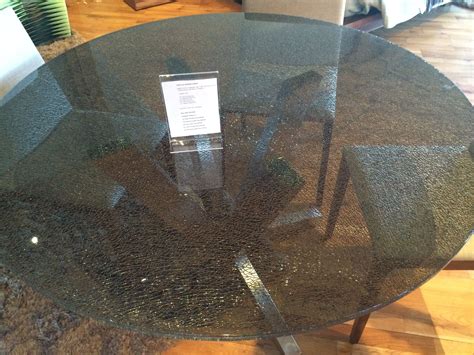 You are sure to be impressed with this crackled dining table top. Ironhorse Home - Crackled Glass Top Dining Table - very unique | Glass dining room table, Glass ...