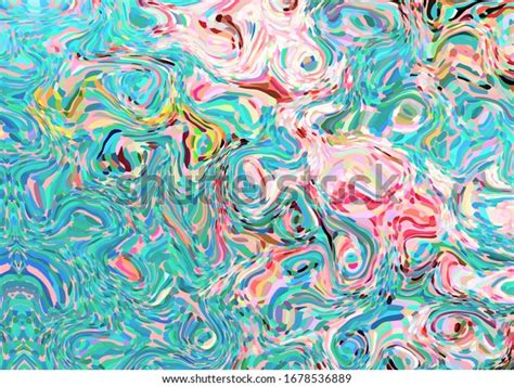 Liquid Texture Blue Pink Painting Abstract Stock Illustration