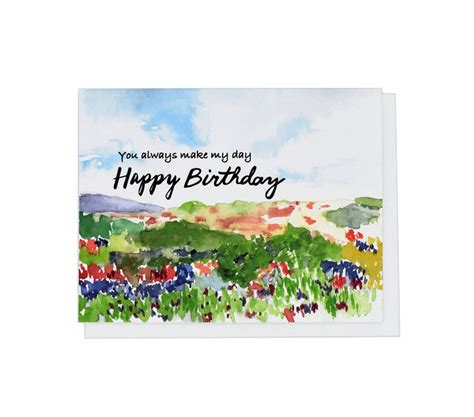Landscape Scenery Happy Birthday Greeting Card You Make My Etsy