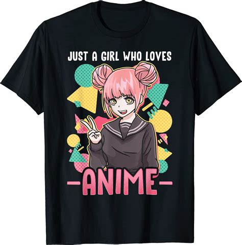 Anime Tshirt Girls Women Cute Just A Girl Who Loves Anime T Shirt