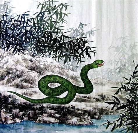 Chinese Snake Painting 0 4449032 69cm X 69cm27〃 X 27〃