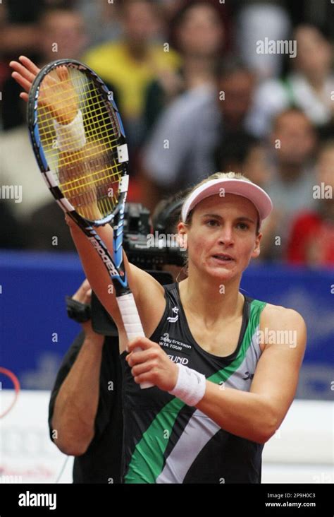 Austrias Sybille Bammer Reacts After Her 7 5 6 3 Win Against