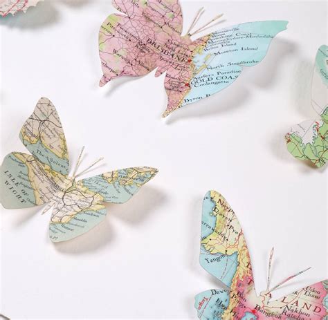 Nine Personalised Map Location Butterfly Wall Art By Bombus