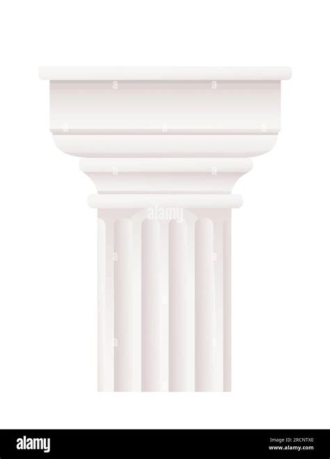 White Ancient Style Column Classic Architecture Design Vector