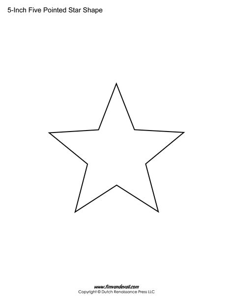 Printable Five Pointed Stars Tims Printables