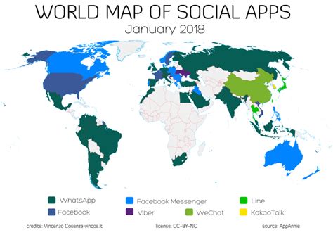 World Map Of Social Apps