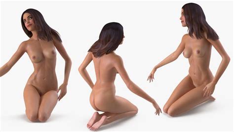 D Nude Woman Rigged Model Turbosquid