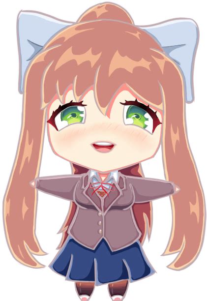 Download Transparent Monika Hug Png Ddlc Little Monika Pngkit