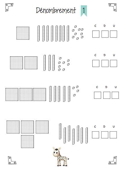 Fiches Dénombrement Centaines Dizaines Unités Mathématiques Pour