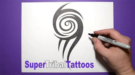 Drawing Tribal Swirl Back Of Calf Leg Tattoo Design Youtube