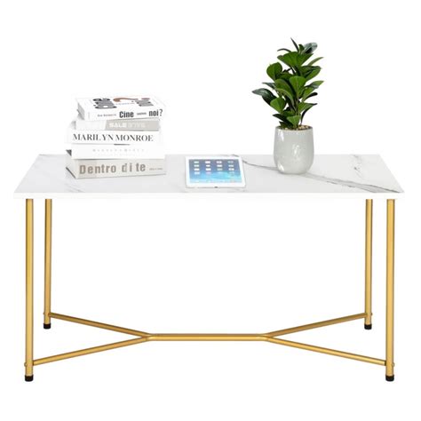 Here's a quick guide to making the most of aliexpress and getting the. Zimtown Row Rectangle Coffee Table in White Faux Marble ...