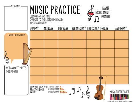 3 Printable Music Practice Charts Tracker Music Lessons Music Progr