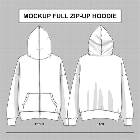 Vector Mockup Full Zip Up Hoodie Over Face Illustrator Eps Etsy Uk