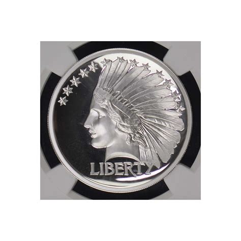 2017 1oz Silver Double Eagle Indian High Relief Ngc Pf70 Uc Pvt Issue
