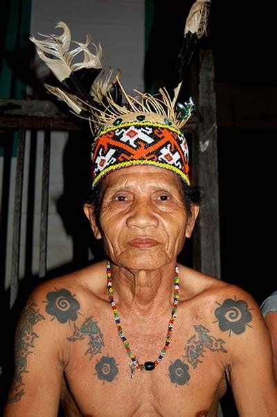 Traditional Dayak Tattoo In Borneo
