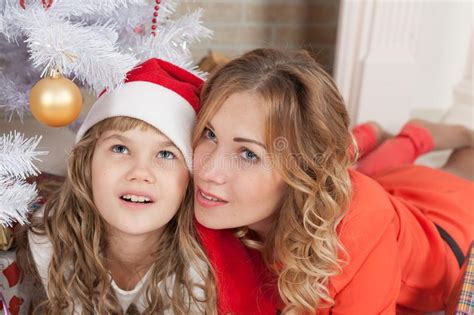 Mother And Daughter Christmas Tree Ts And Toys Stock Image Image Of Event Leisure 162737137