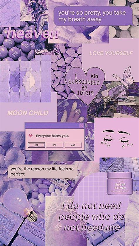 Pastel Purple Aesthetic Collage Wallpaper Laptop Fip Fop