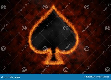 Ace Of Spades On Fire Vector Clip Art 21445694