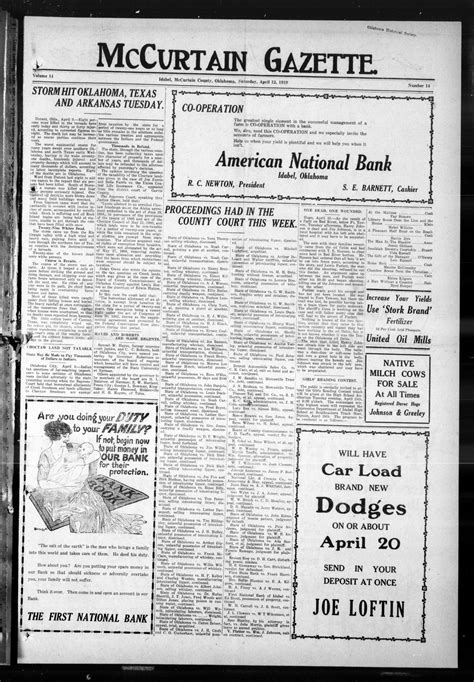 McCurtain Gazette. (Idabel, Okla.), Vol. 14, No. 14, Ed. 1 Saturday
