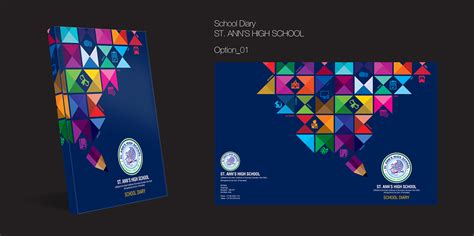 School Diary Cover Page Design Behance