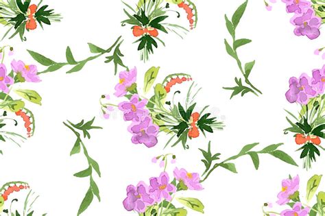 Wild Flowers Seamless Pattern Stock Illustration Illustration Of
