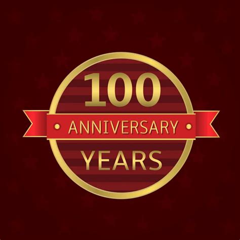 100th Anniversary Golden Badge Logo — Stock Vector © Ariefpro 86382298