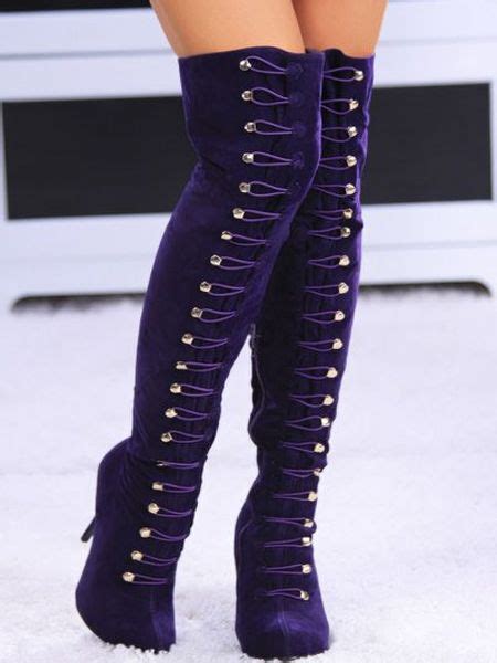 Purple Fashion Long Boots For Women Styles Time Purple Boots Boots