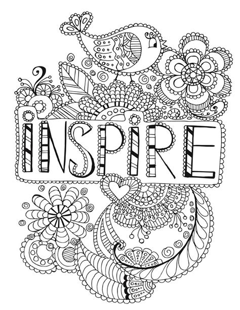 Let your imagination run wild. Inspire #words coloring page | Mandala coloring pages ...