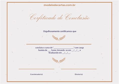 Modelos De Certificado Prontos Para Editar Modelos De Carta