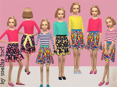 Girl Floral Skater Dress By Melisa Inci At Tsr Sims 4 Updates