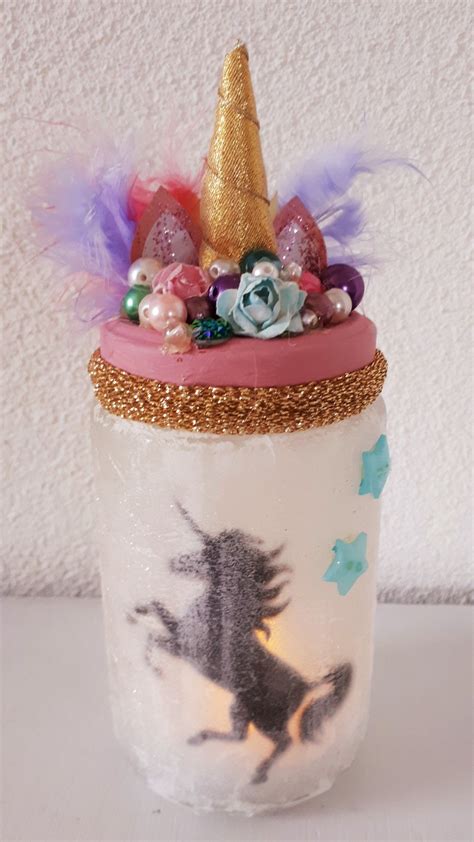 Unicorn Lantern Unicorn In A Jar Diy Fairy Lantern Eenhoorn Potje